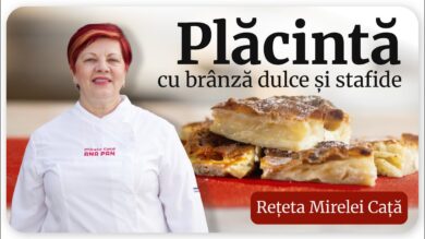 Plăcintă cu brânză de vaci și stafide